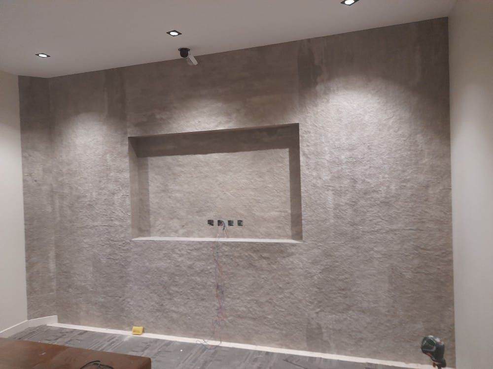 معلم تركيب صفائح حجري صفائح طيني داخلي او خارجي