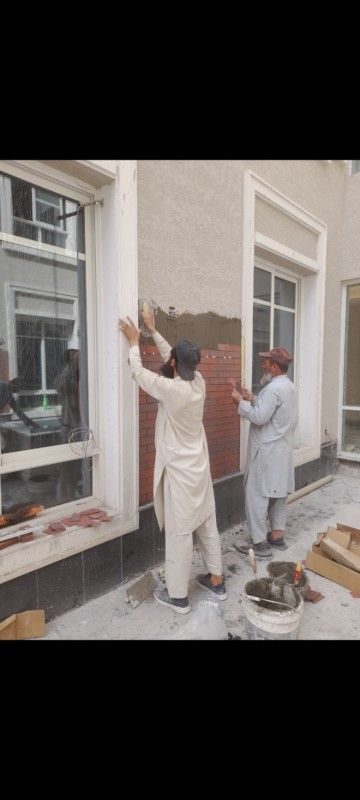 معلم تركيب صفائح حجري صفائح طيني داخلي او خارجي