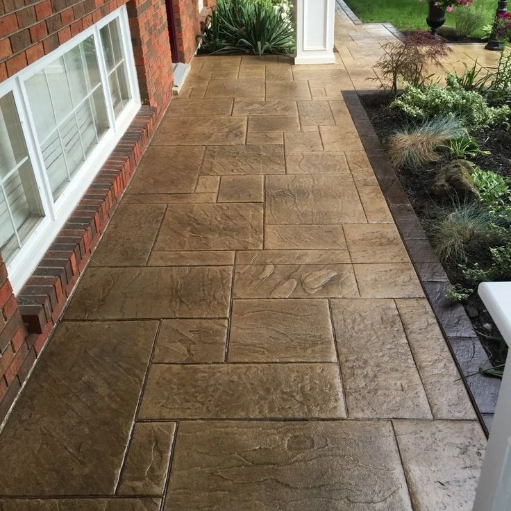 معلم الخرسانة المطبوعة الملونه صبة ديكور الختام صب