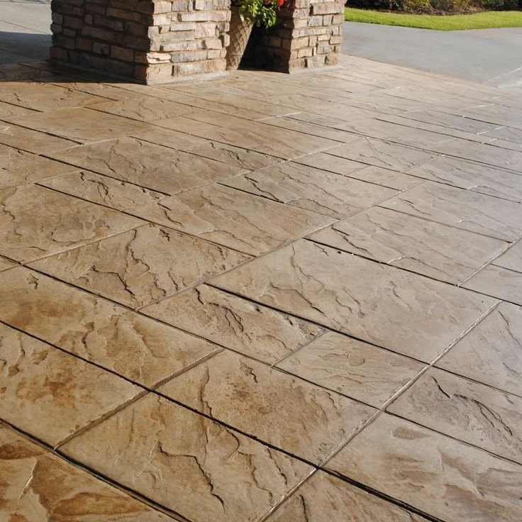 معلم الخرسانة المطبوعة الملونه صبة ديكور الختام صب