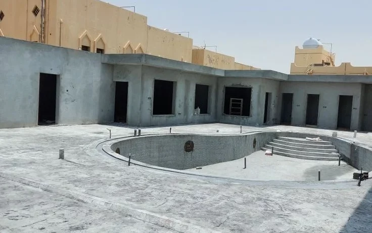 معلم الخرسانة المطبوعة الملونه صبة ديكور الختام صب