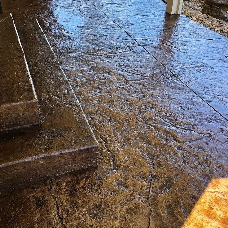 معلم الخرسانة المطبوعة الملونه صبة ديكور الختام صب