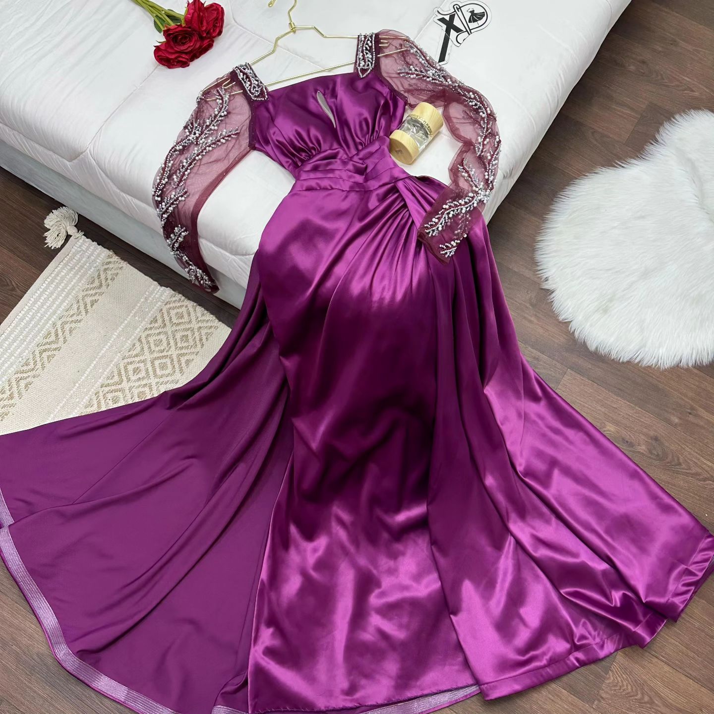 فستان سهرة قماش تفته