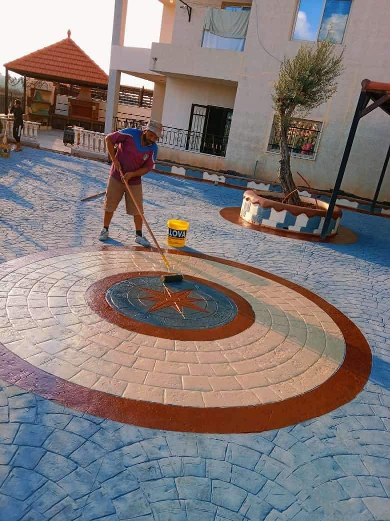 صبة مطبوعة شغل ديكورات خرسانية مطبوعة ميزانية