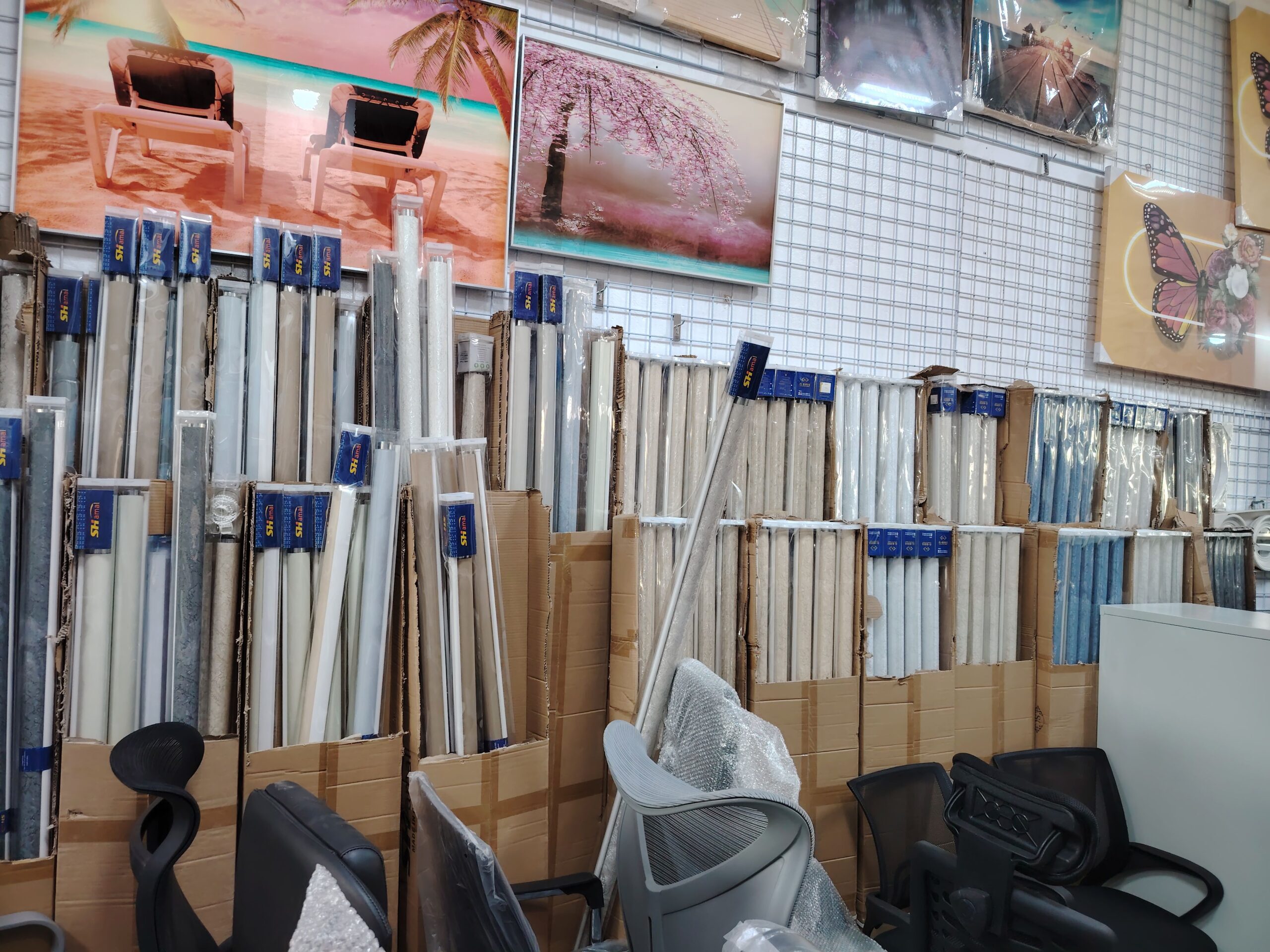 تفصيل ستائر قماش واي فاي واسباني وامريكي ورول جاهز