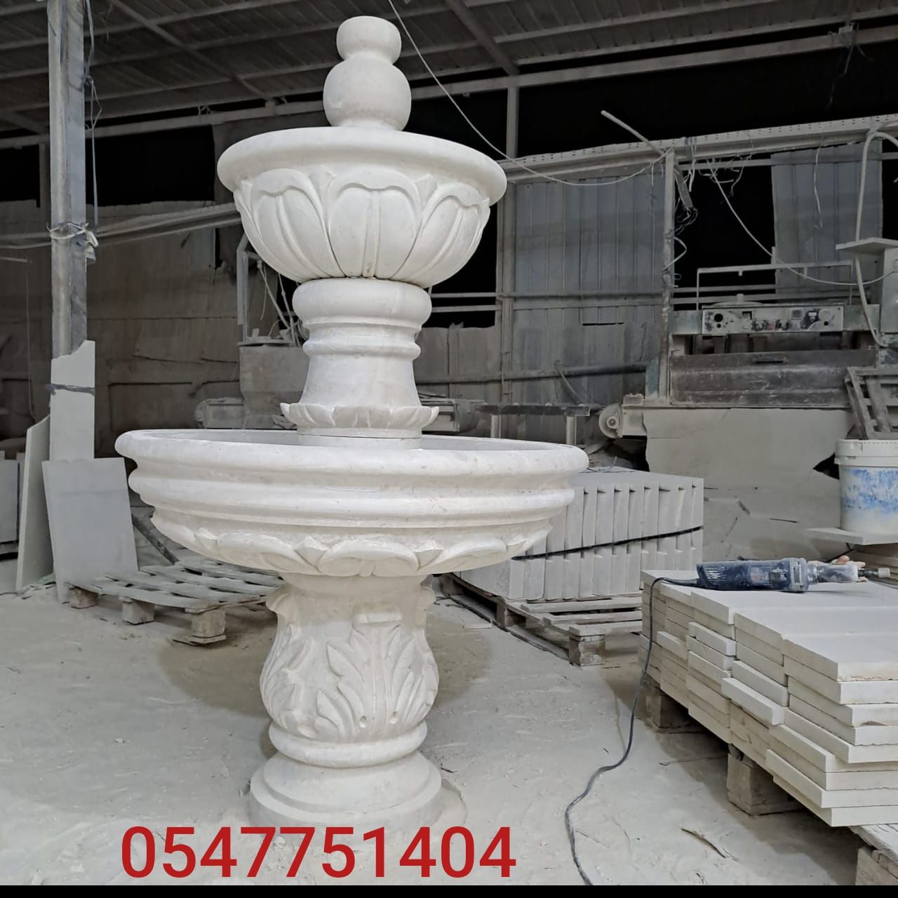 نافورة للبيع من حجر طبيعي منحوتة يدويا