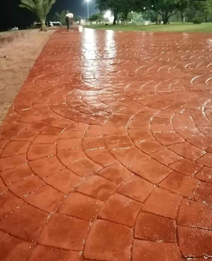 خرسانة المطبوعه الملونه الأرضيات