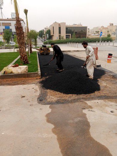 شغل اسفلت طريق شوارع مواقف وجهة عماره