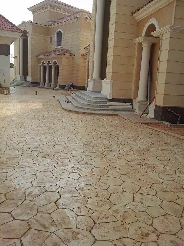 صبة مطبوعة شغل ديكورات خرسانية مطبوعة ميزانية