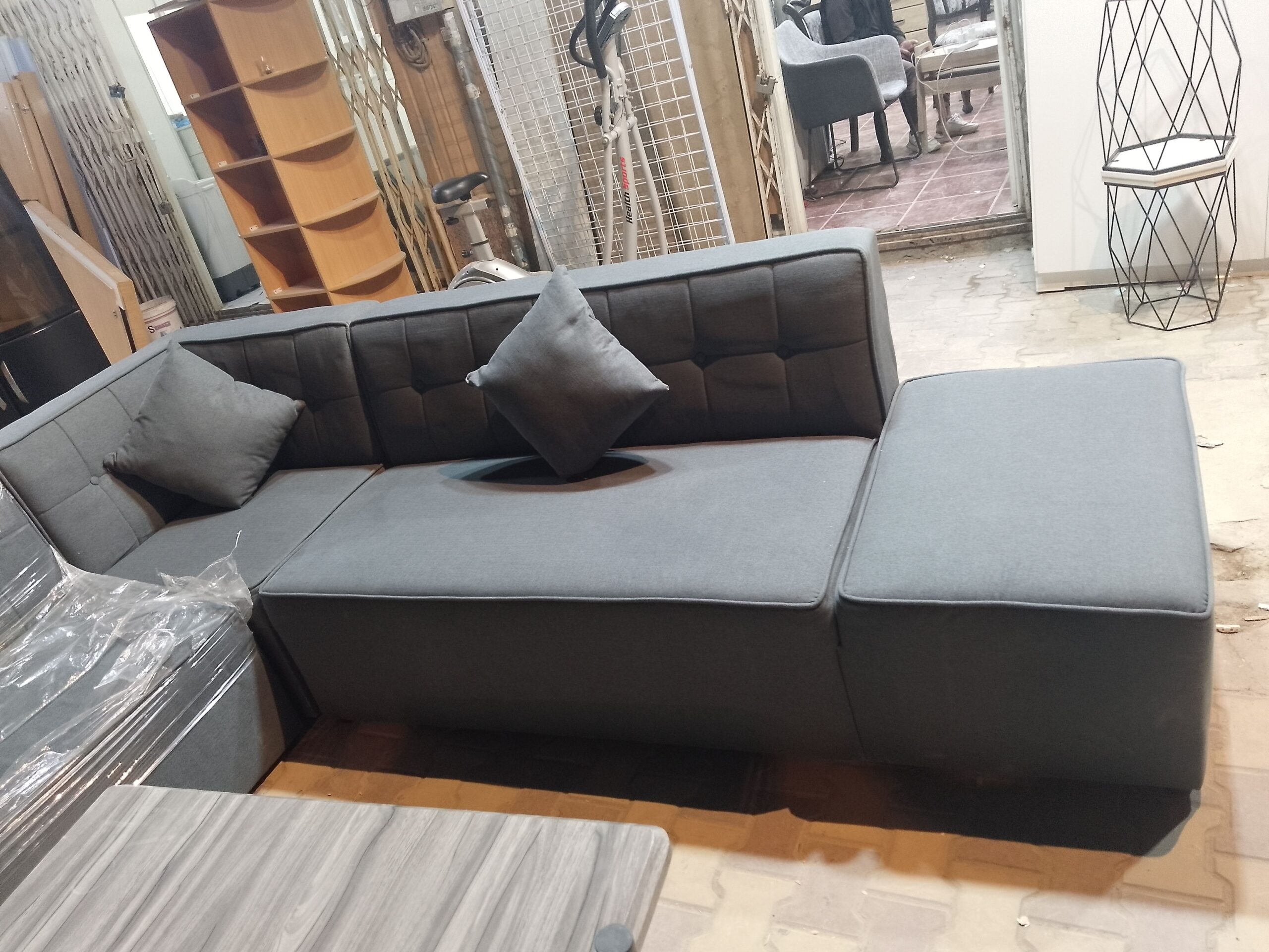 كنب أمريكي فخم إسبرنج حرف ال شبه الجديد