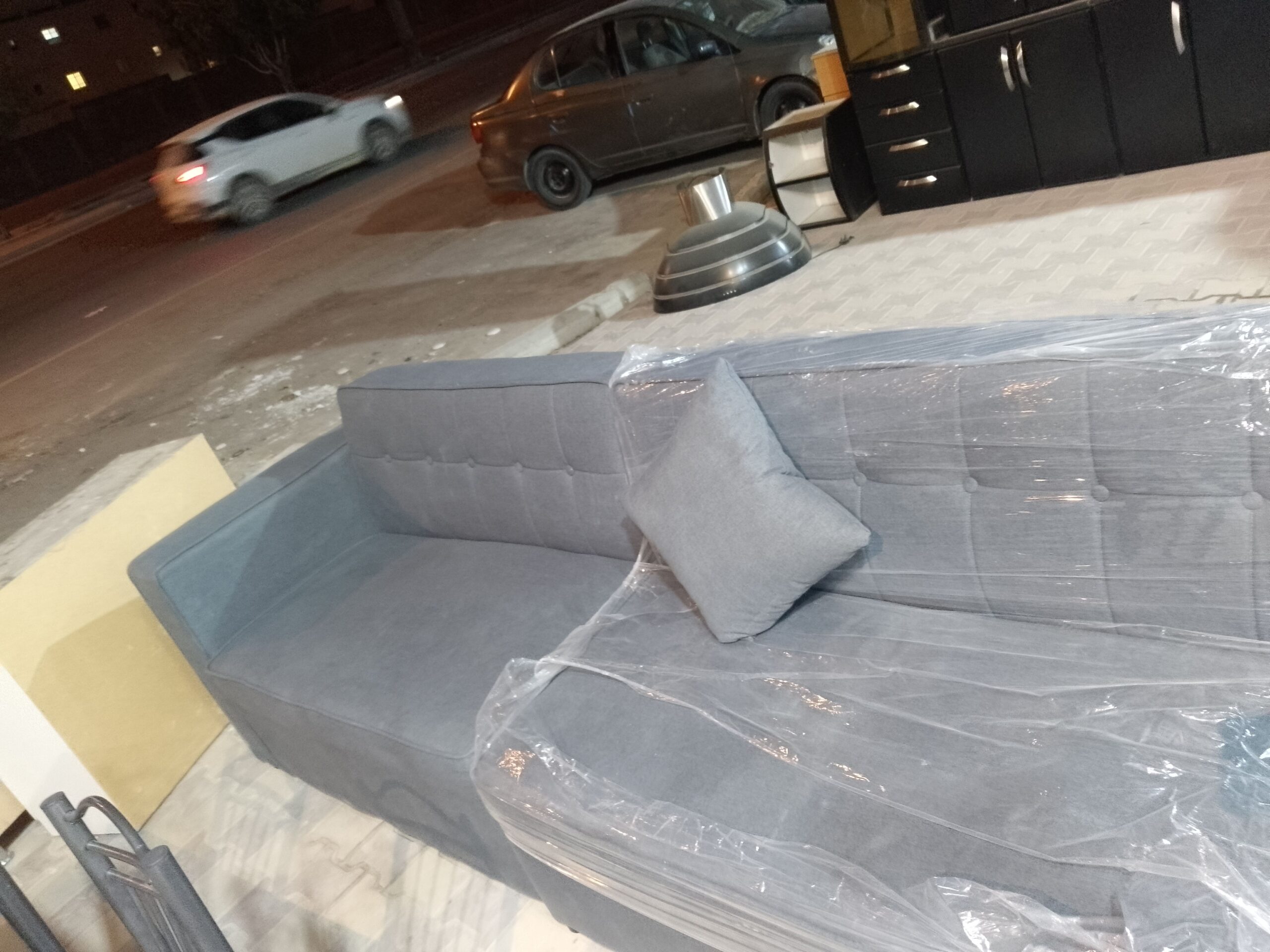 كنب أمريكي فخم إسبرنج حرف ال شبه الجديد