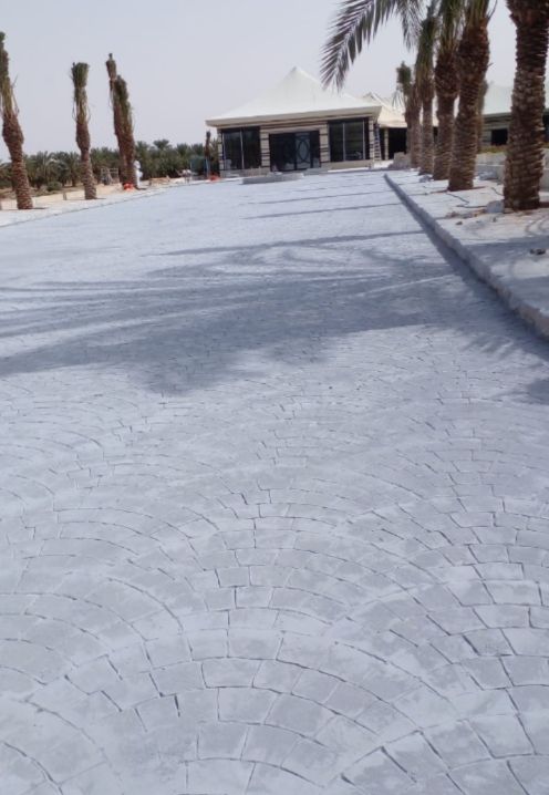 صبة مروحة الخرسانة المطبوعة الملونة الأرضيات السعو