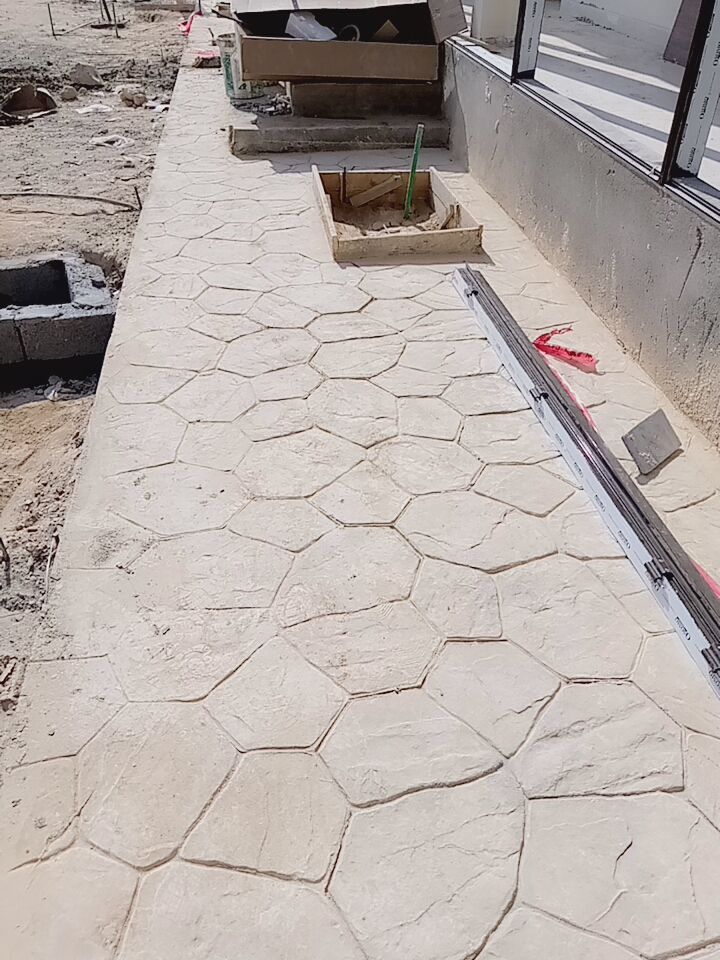 صبة مروحة الخرسانة المطبوعة الملونة الأرضيات السعو