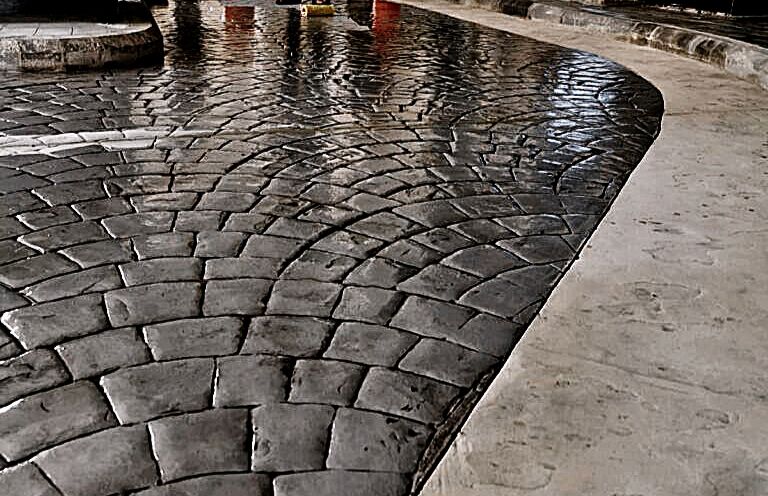 صبة مروحة الخرسانة المطبوعة الملونة الأرضيات السعو