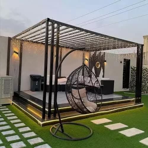 برجولات وجلسات وبيوت شعر ومظلات وسواتر