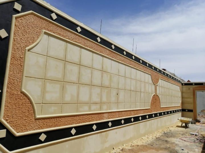 لياس بيضاء وديكورات جبس خارجي جي آر سي بديل الحجر