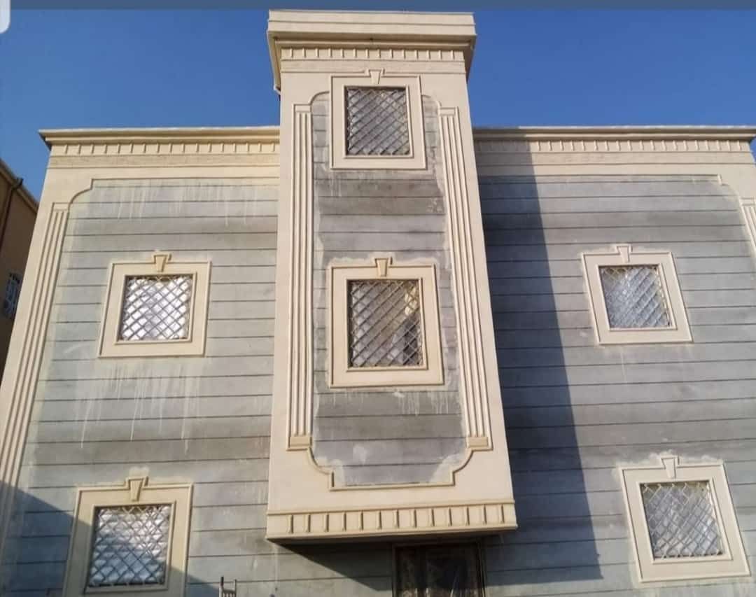ديكورات جبس خارجي اسمنت وبطحاء الرياض لياسه ملونه