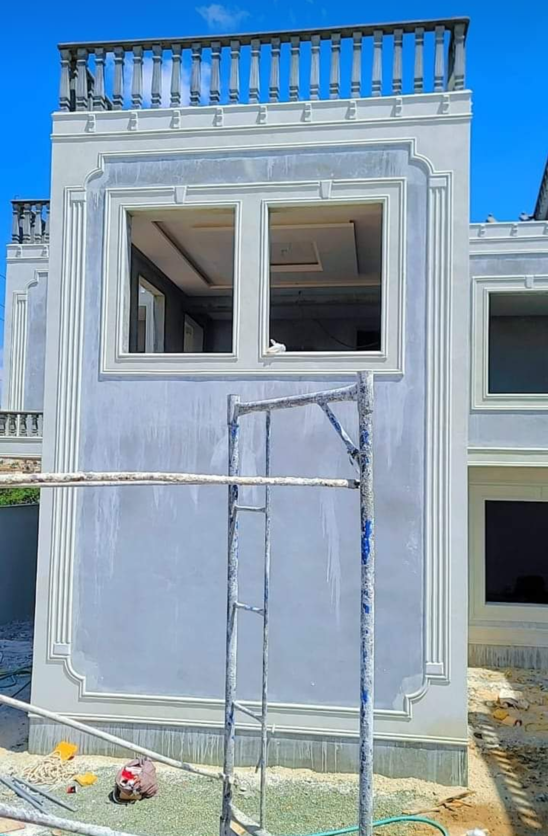 ديكورات جبس خارجي اسمنت وبطحاء الرياض لياسه ملونه