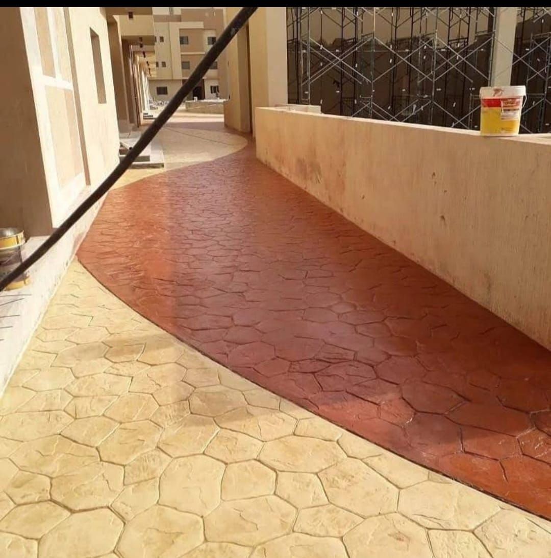 صبة مطبوعة شغل ديكورات خرسانية مطبوعة ميزانية