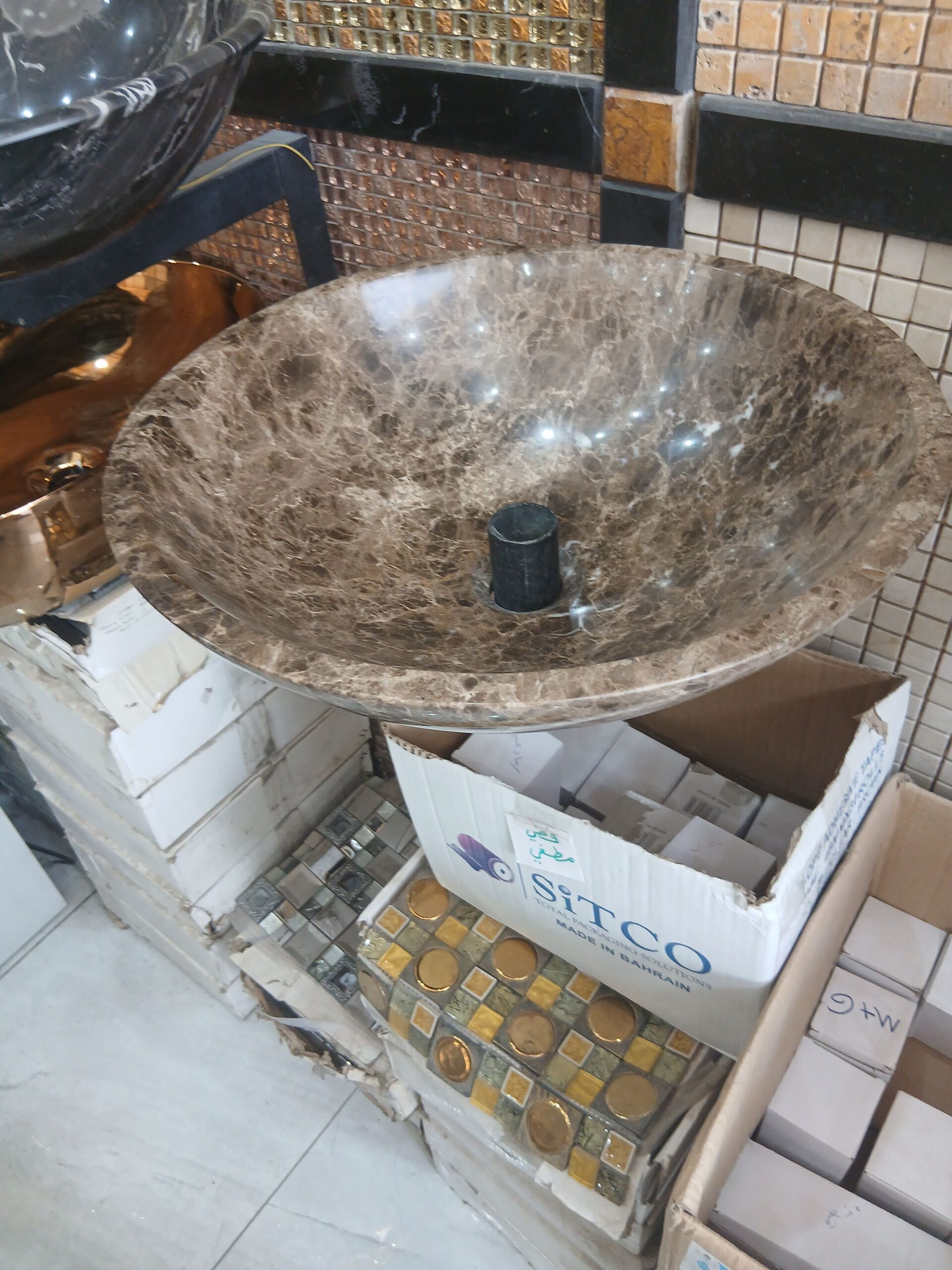 مغاسل وحواض رخام طبيعي