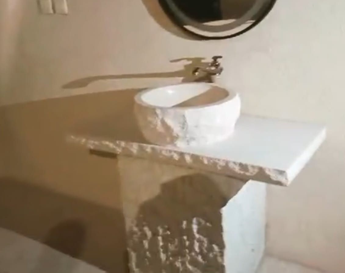 حوض ومغسله حجر طبيعي