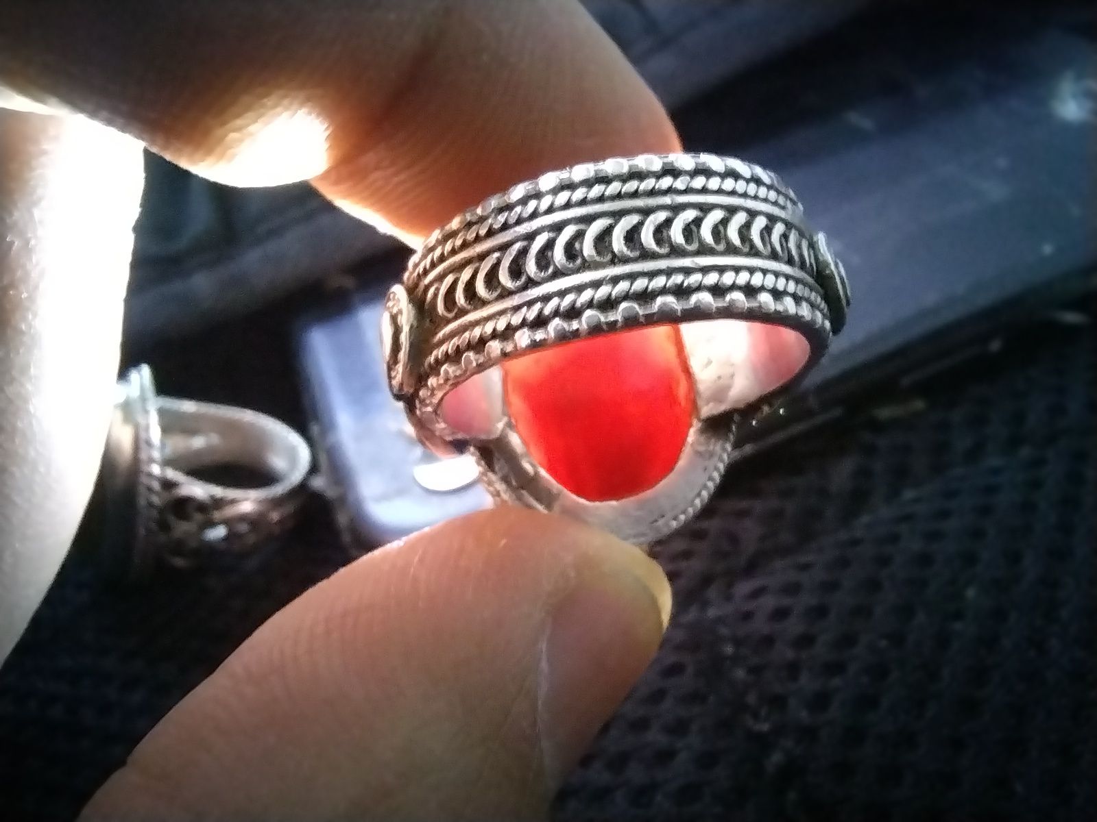 خواتم فضة رجالي عقيق يماني كرزي و مجزع واشكال كثير