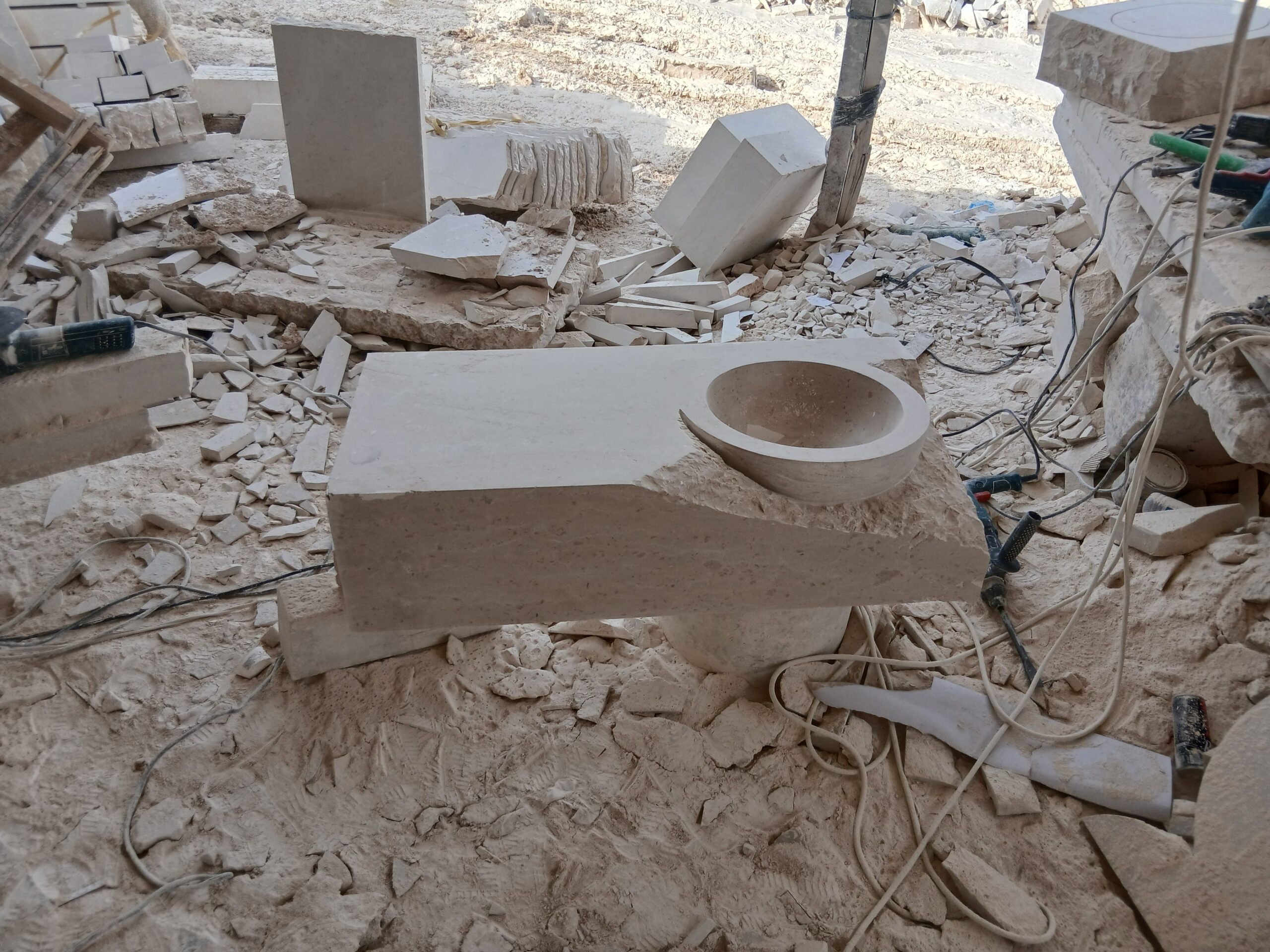 احواض وجه حبل حجر طبيعي