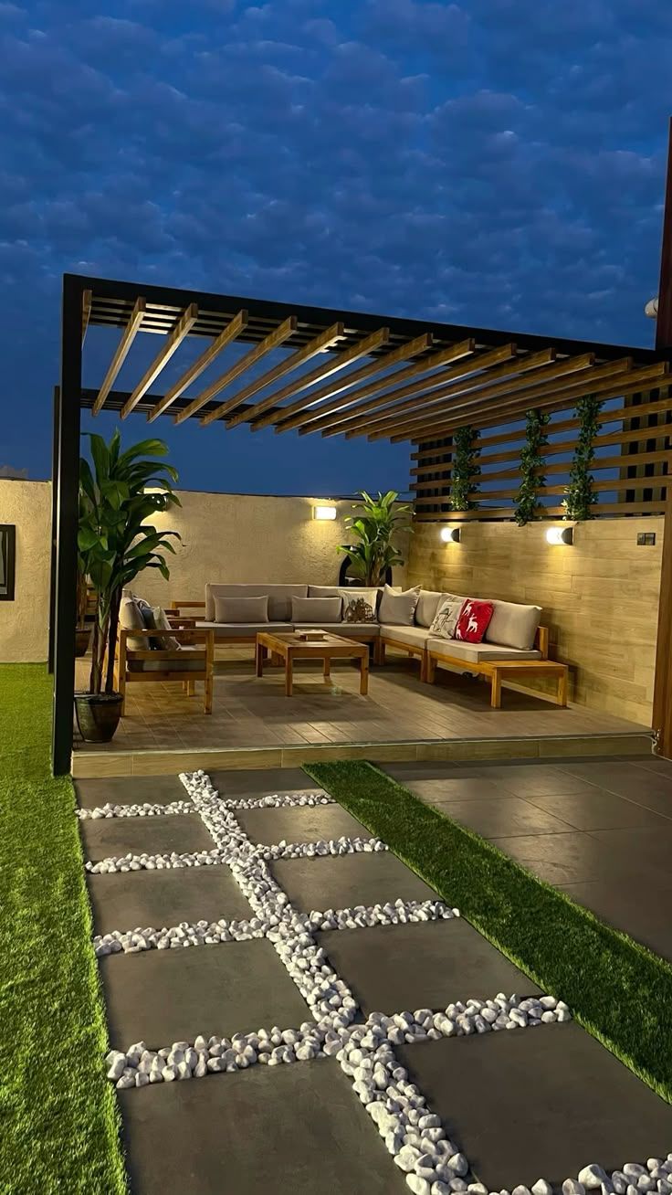 تنسيق حدائق وجلسات مودرن