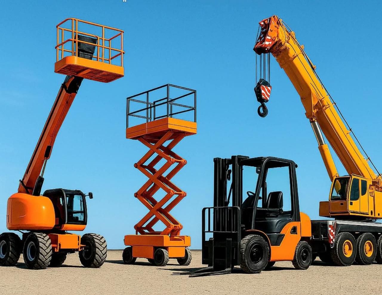 للإيجار الرافعات الشوكيه والسيزرلفت وجي سي بي