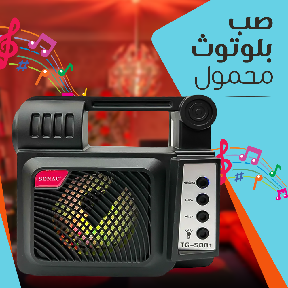 مكبر صوت وراديو محمول يعمل بالطاقة الشمسية مع مصبا