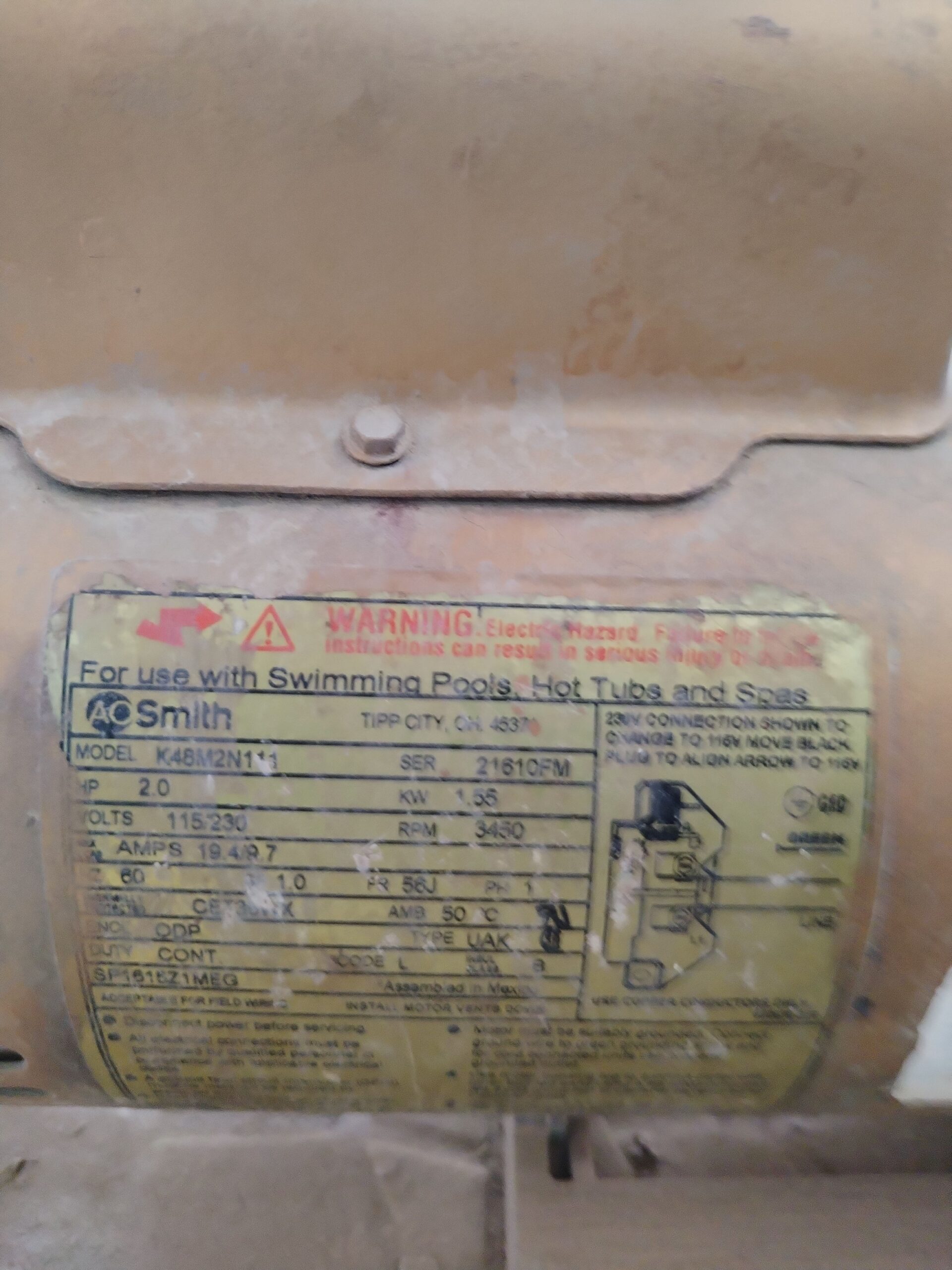 مضخة مياه حمام سباحة قوة ٢ حصان