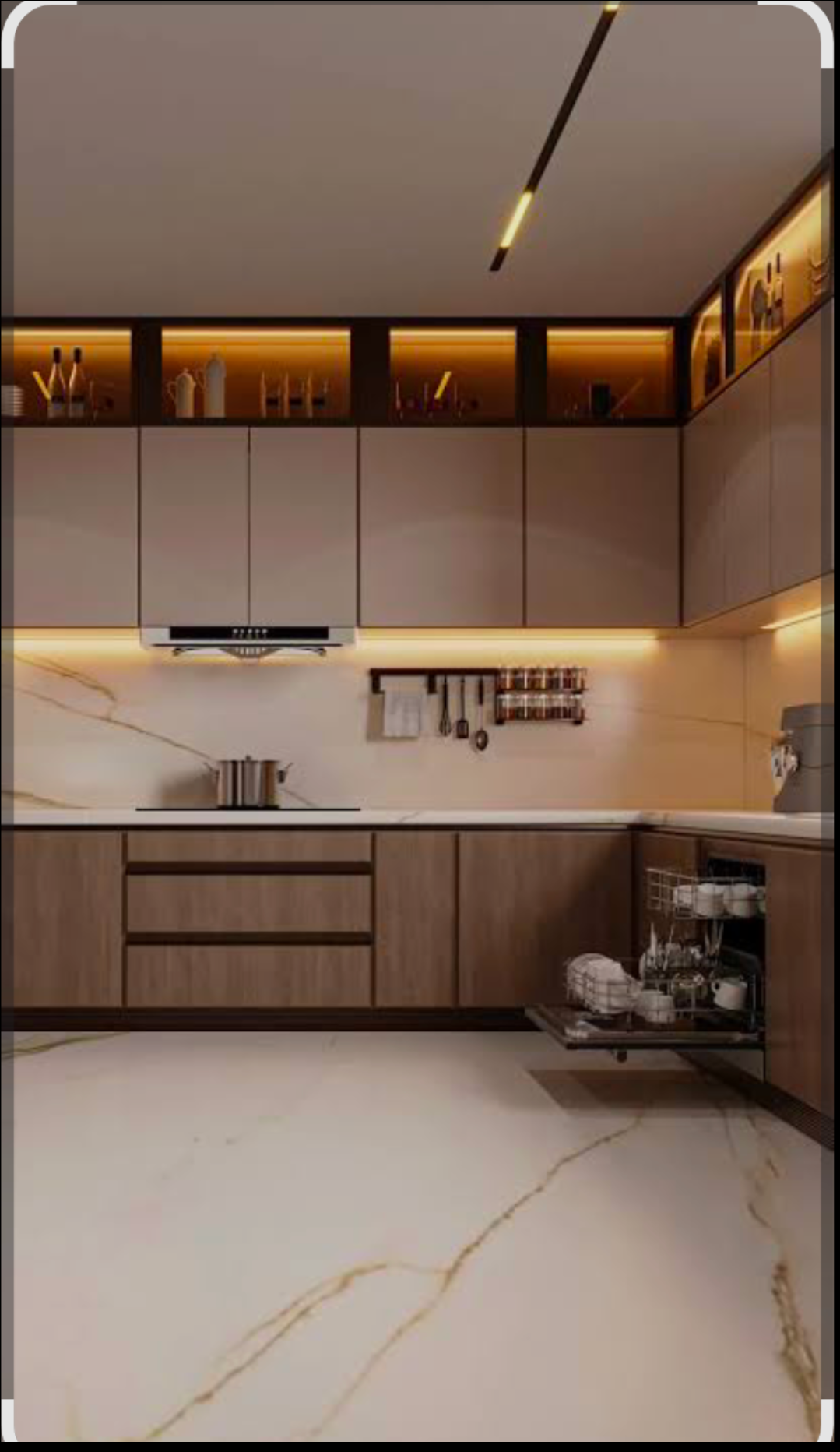 مطابخ المنيوم وخزائن خشبيه وديكورات