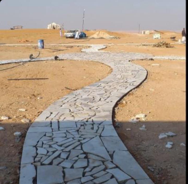 حجر عشوائي وبلاط واندر لوك وبندوره