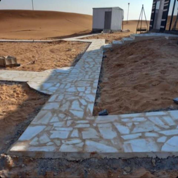 حجر عشوائي وبلاط واندر لوك وبندوره