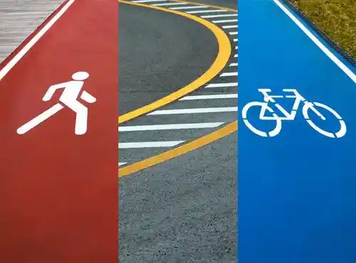 مواقف خاصه واسهم ومطبات صوتيه وخطوط المشاه وتخطيط