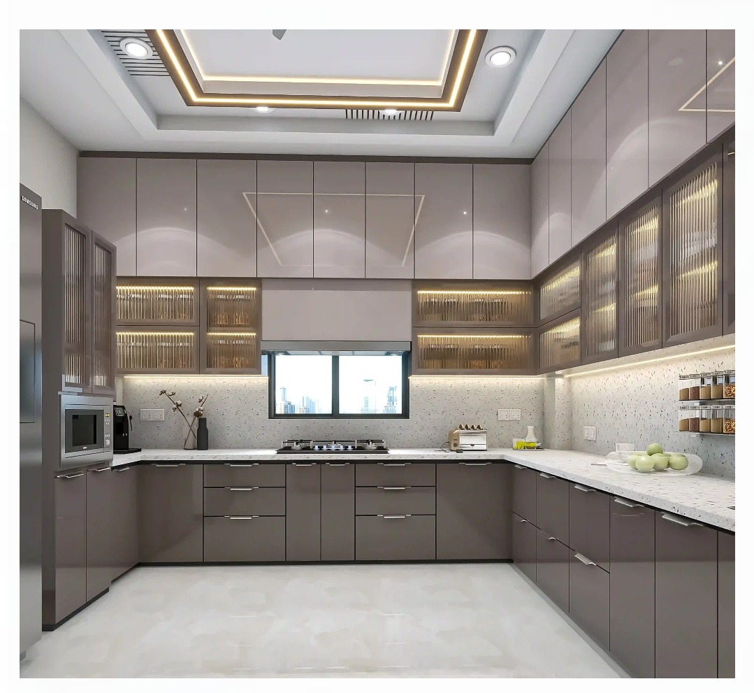 مطابخ المنيوم وخزائن خشبيه وديكورات