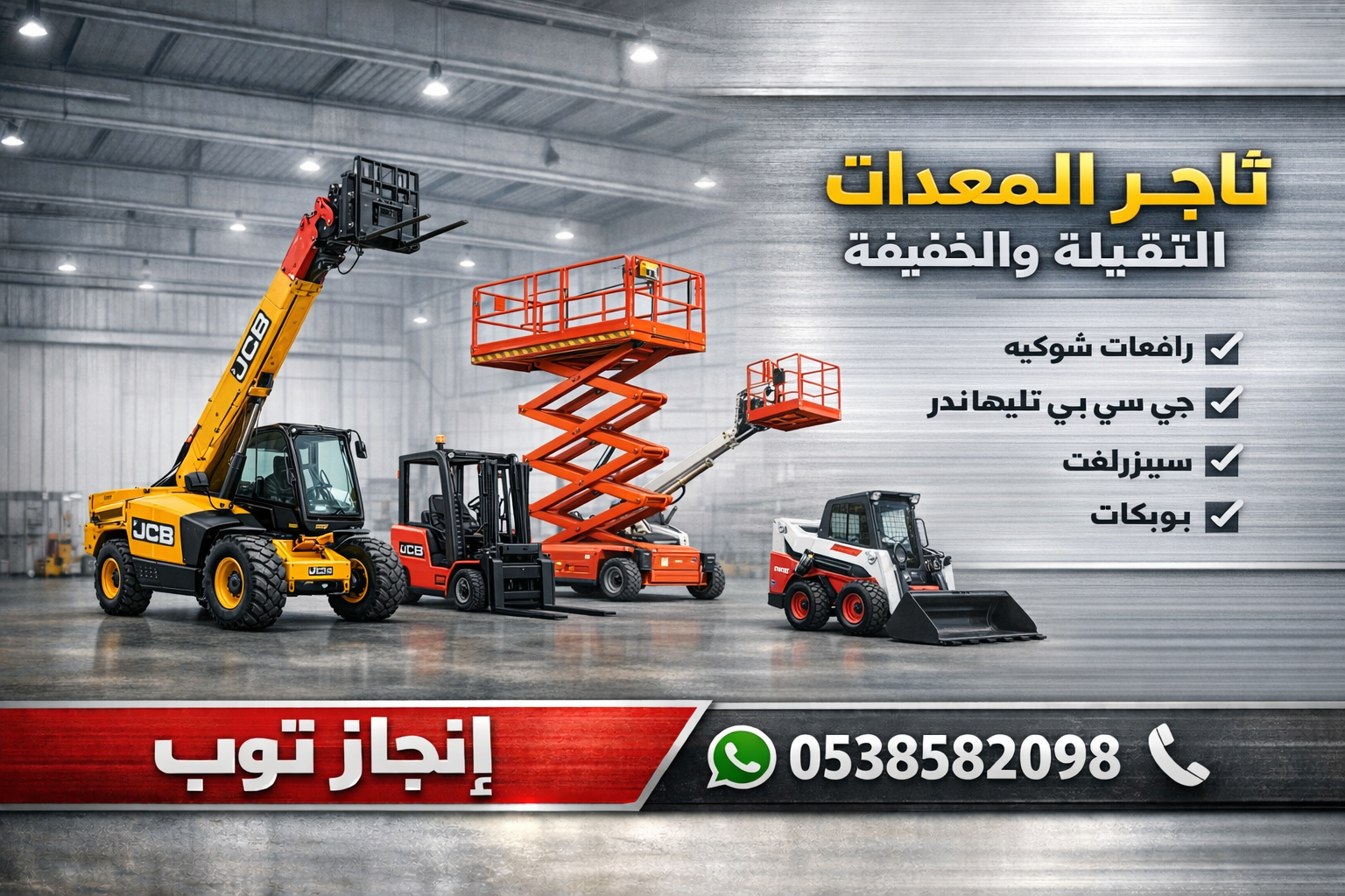 مرلوهات جي سي بي تليهاندر للايجار رافعات تلسكوبيه