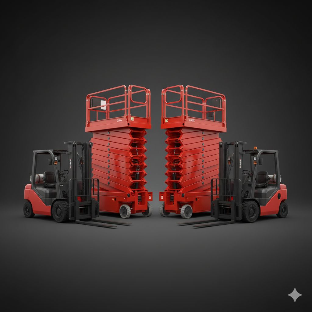 رافعات شوكيه فوركلفت للايجار سيزرلفت للايجار