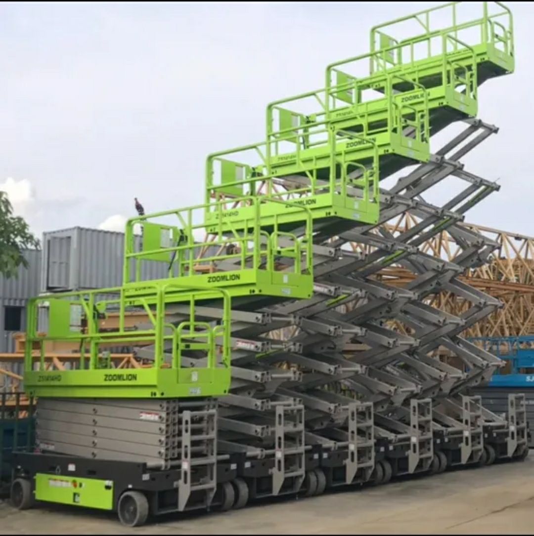 سيزرلفت (رافعات مقصيه) للايجار؛ ديزل-كهرباء