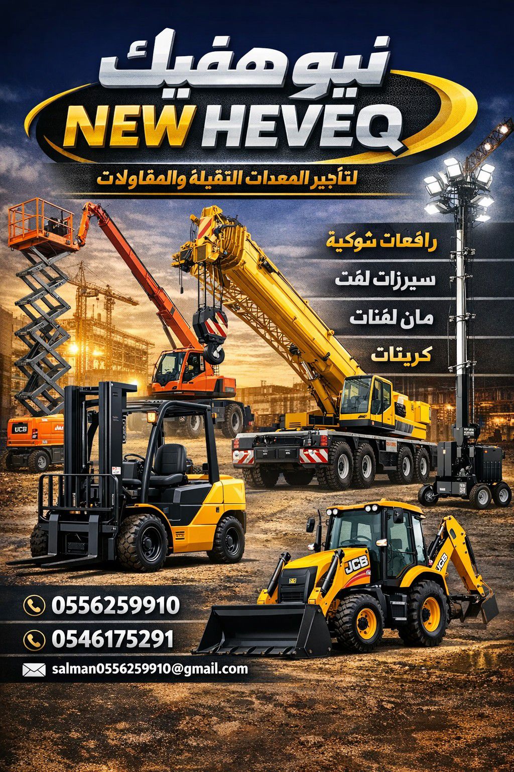 سيزرلفت للايجار مان لفت للايجار رافعات شوكية للايج