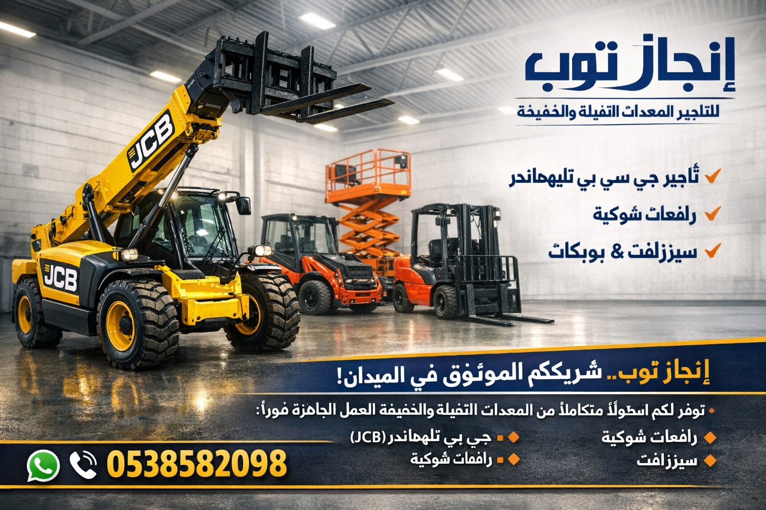 رافعات شوكيه فوركلفت للايجار سيزرلفت للايجار رافعا