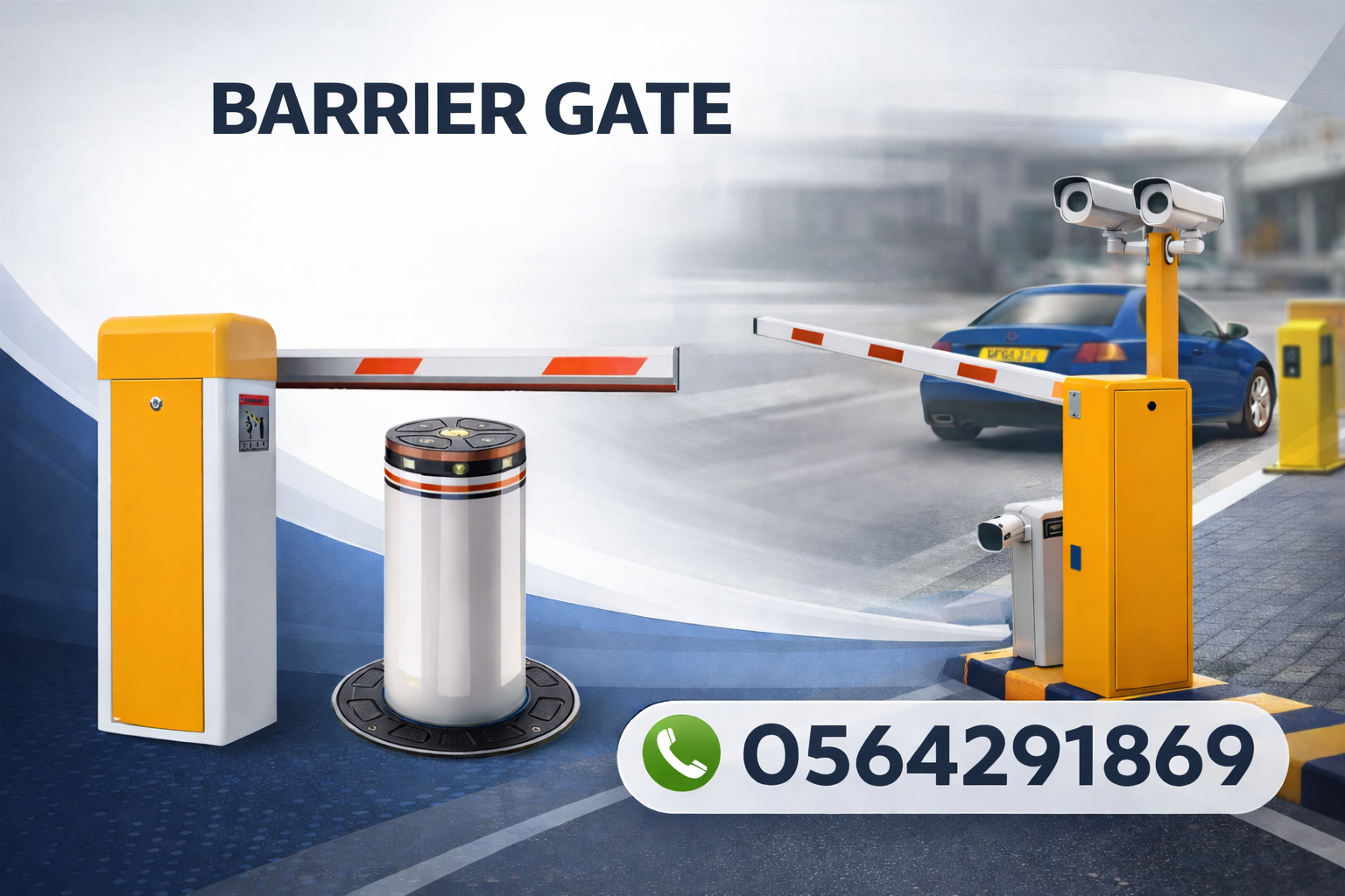 بوابة حاجز ذراع عمود مواقف سيارات الكترونية