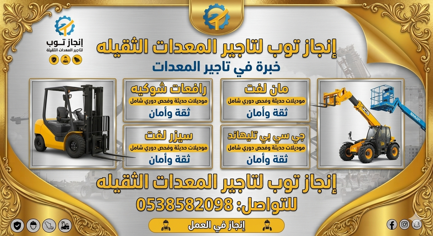 رافعات شوكيه للايجار سيزرلفت للايجار رافعات مقصيه