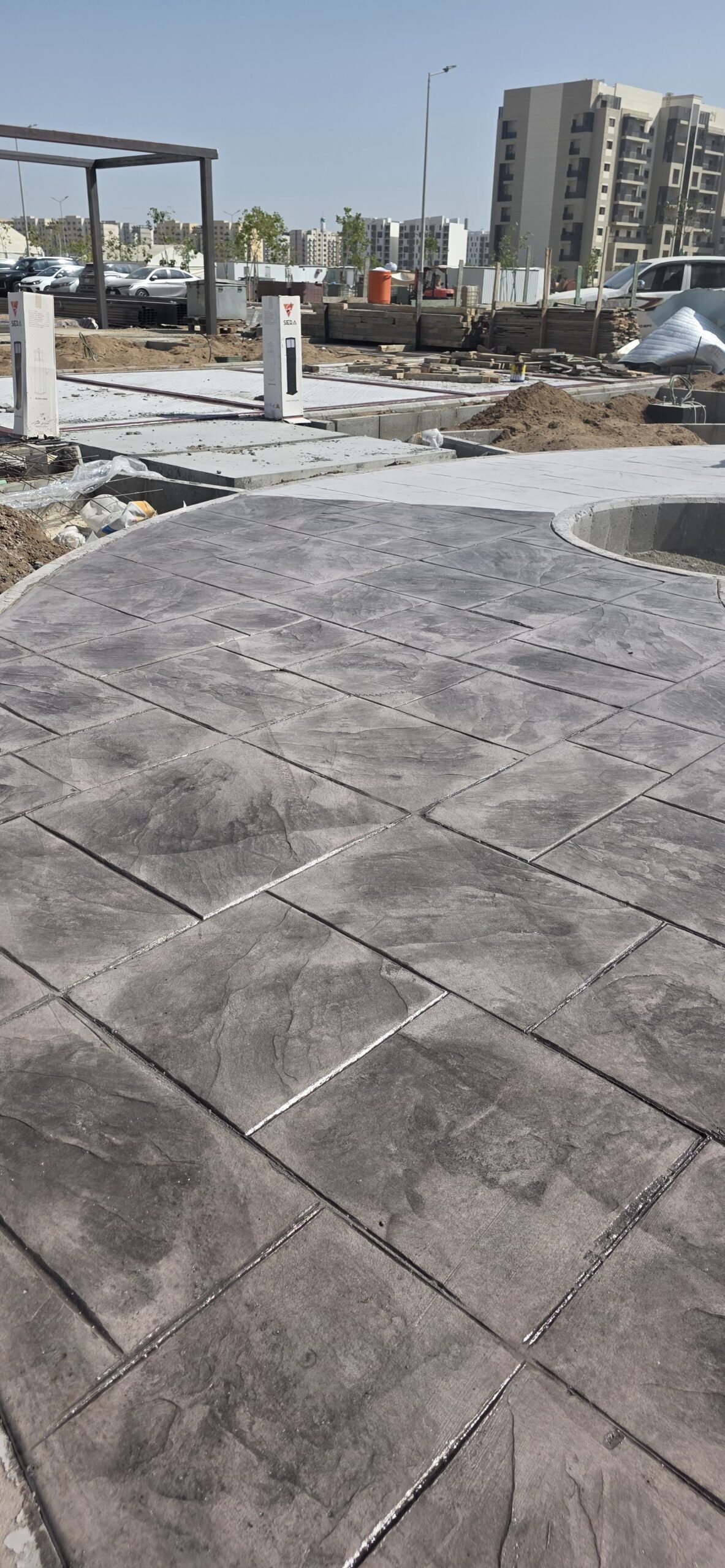 الخرسانة مطبوعة ملون صبة مروحة