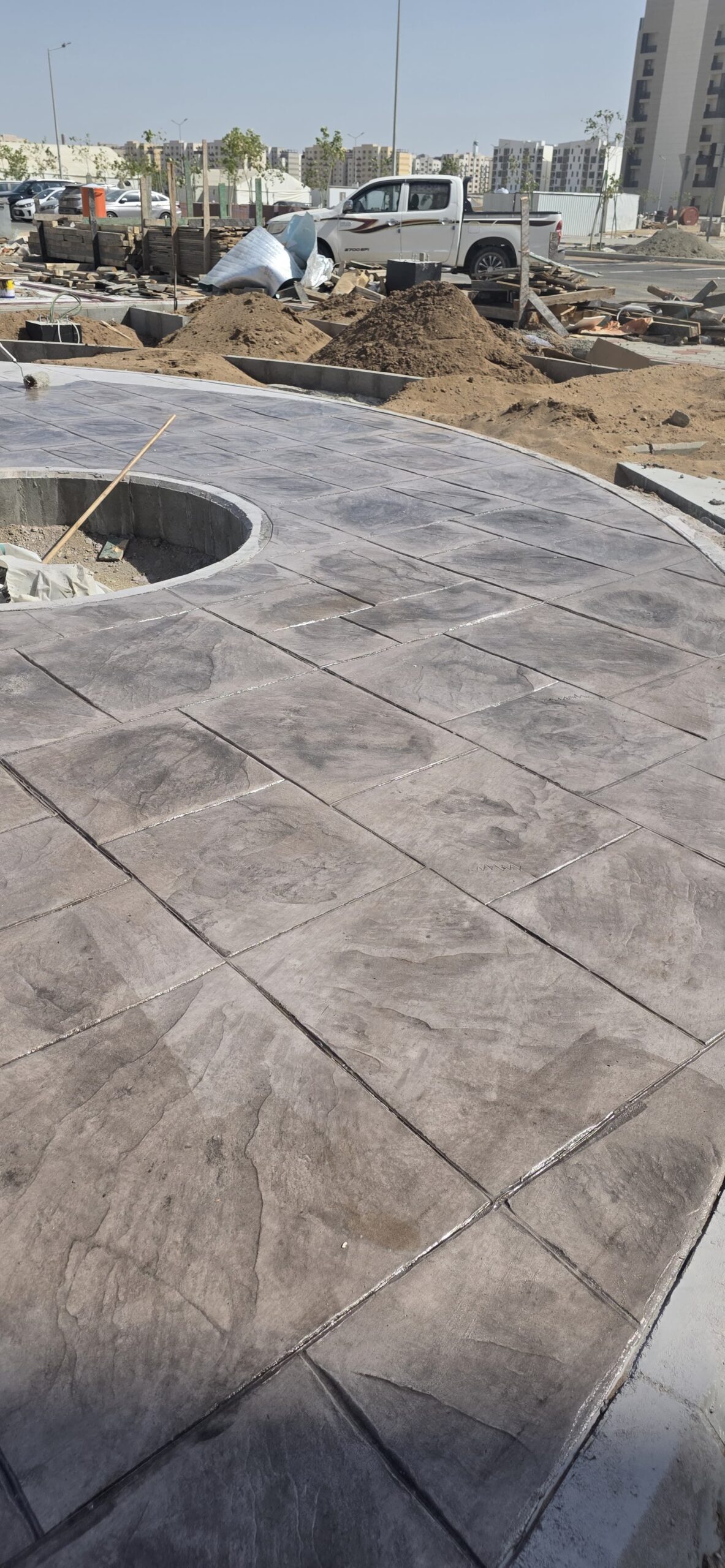 الخرسانة مطبوعة ملون صبة مروحة