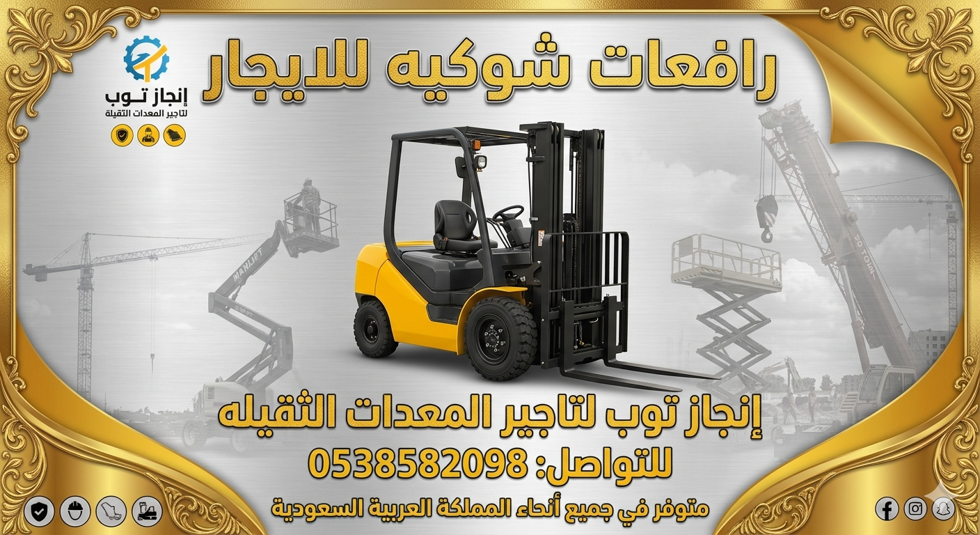 رافعات شوكيه للايجار سيزرلفت للايجار رافعات مقصيه