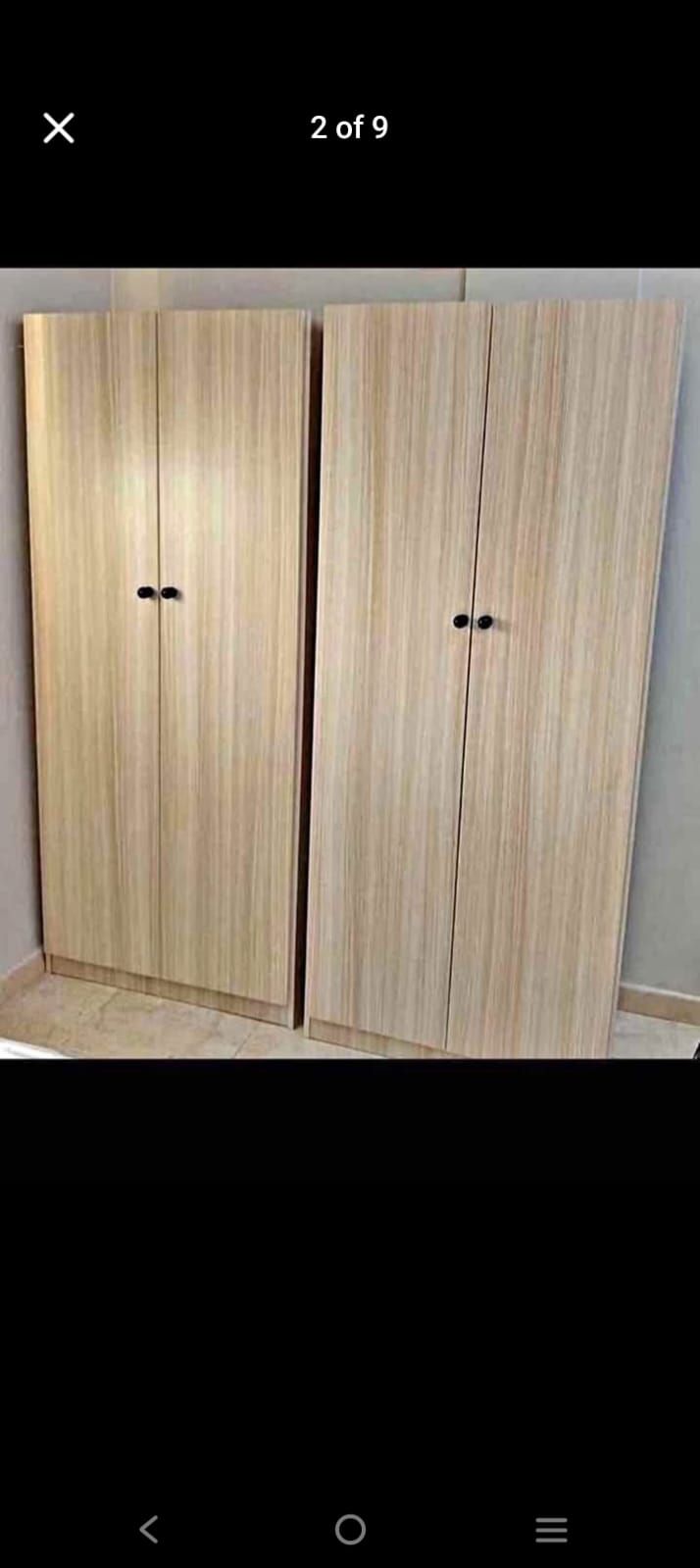 Bed and mattress and wardrobe