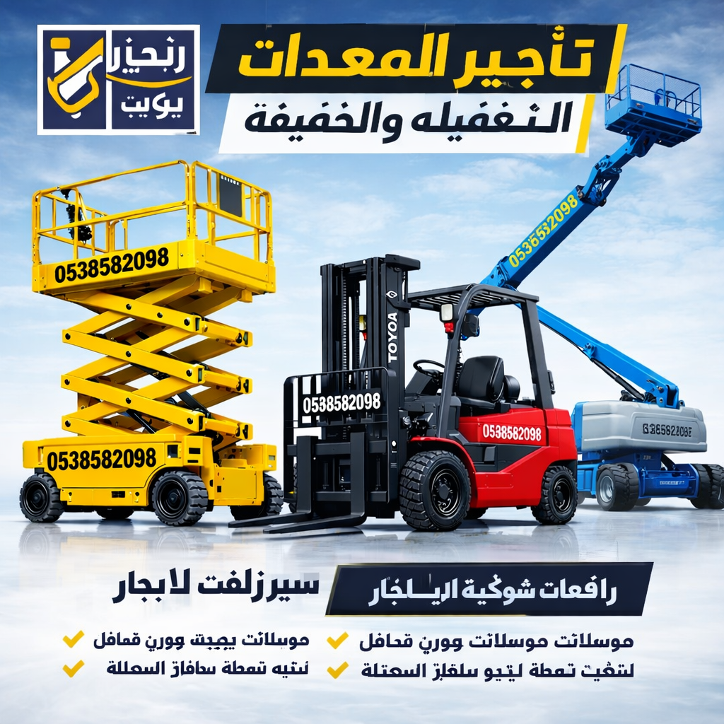 تاجير جميع الرافعات الشوكيه تاجير سيزرلفت تاجير ما