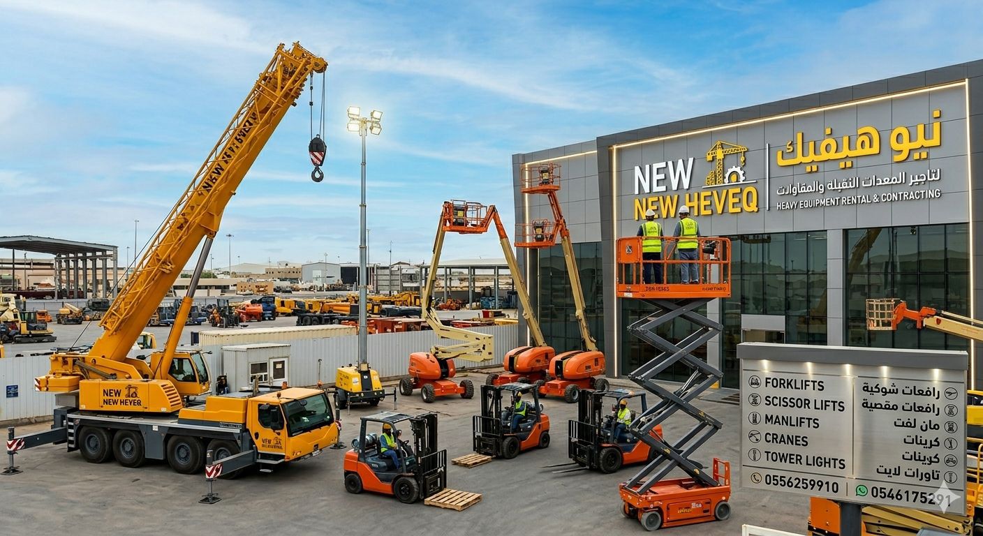 رافعة شوكية مان لفت سيزرلفت سقالات للايجار حائل