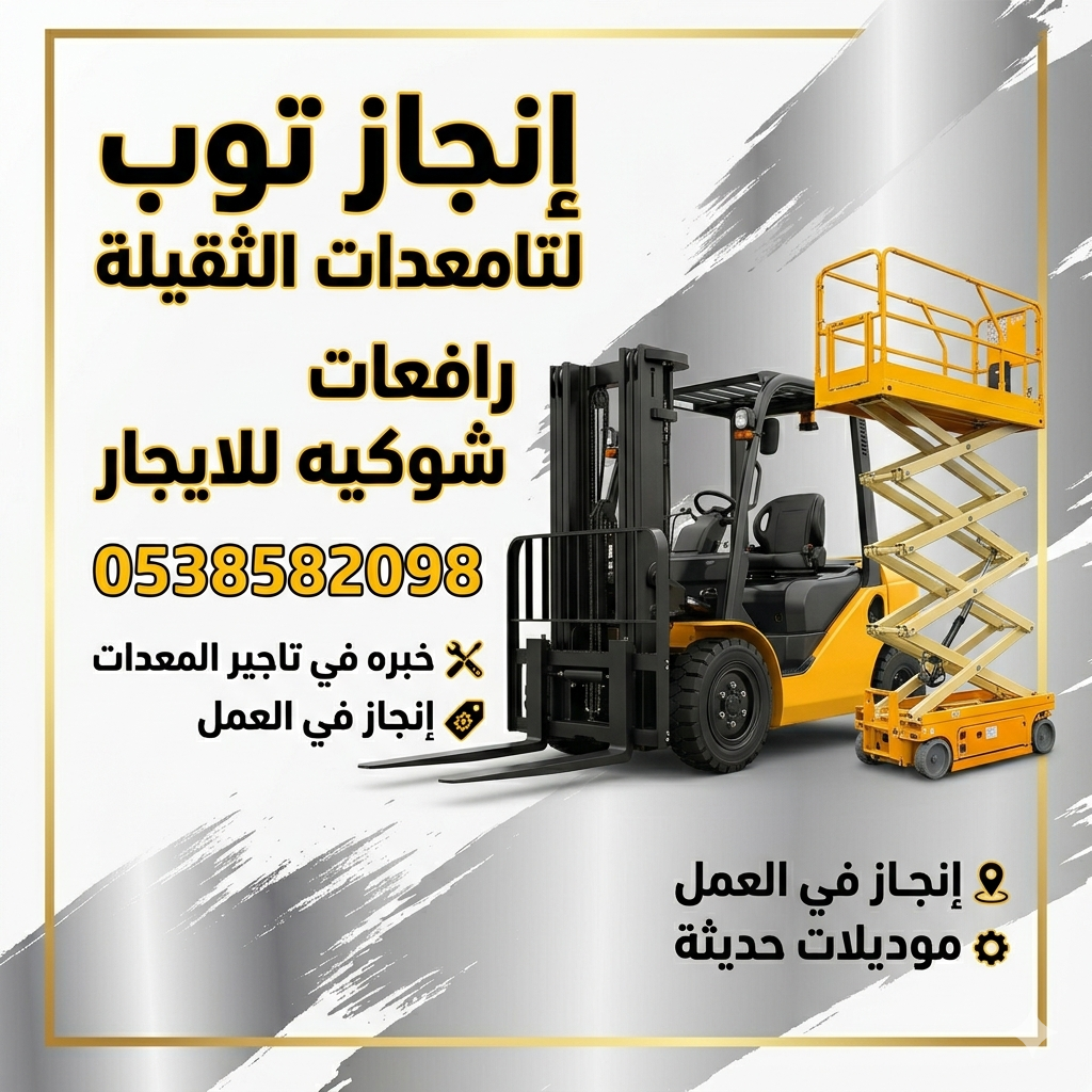 رافعات شوكيه للايجار سيزرلفت للايجار مان لفت جي سي